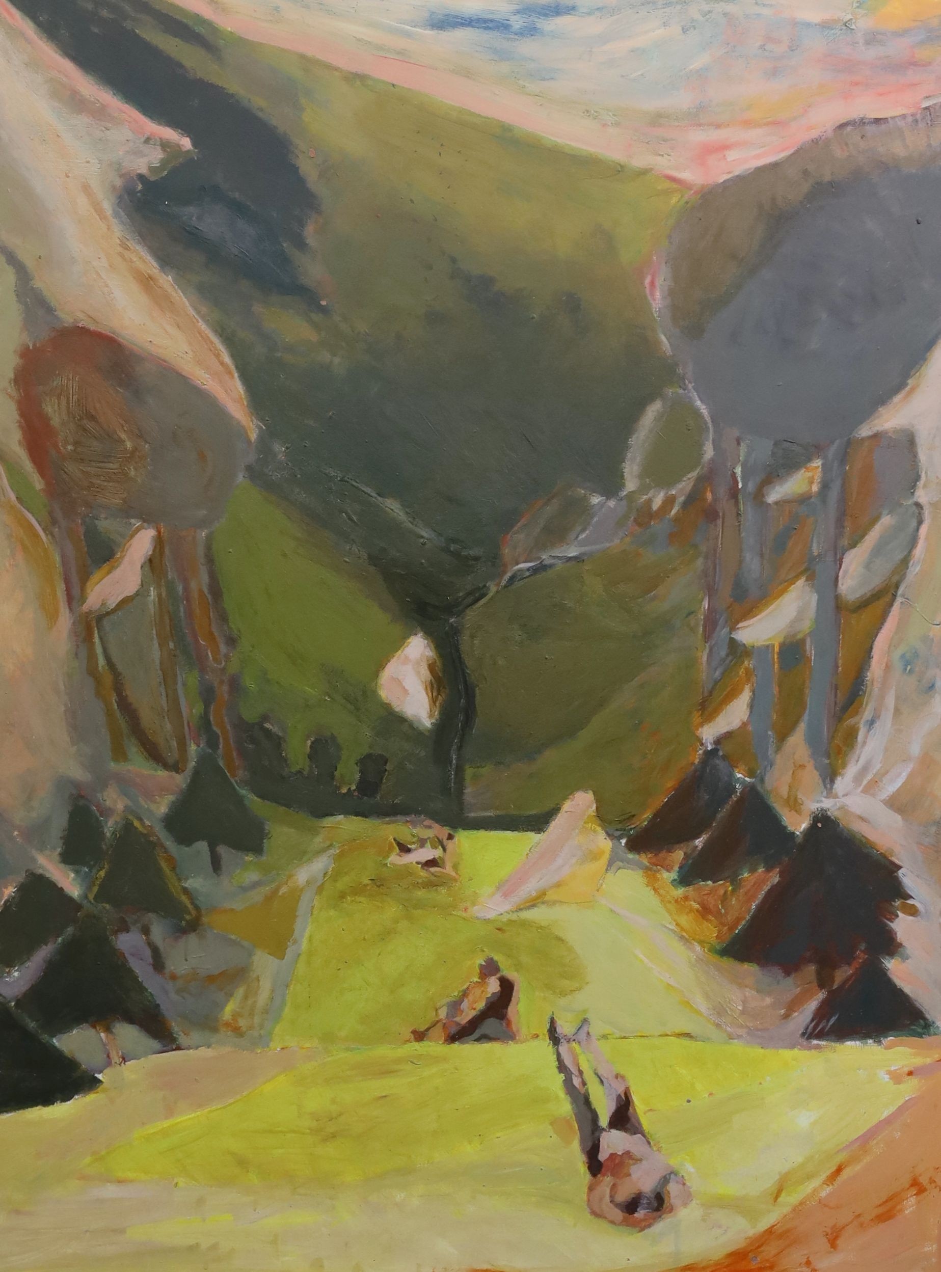 Harold Mockford (1932-), 'West Dean Picnic', oil on board, 121 x 90.5cm